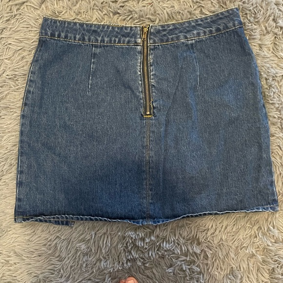 Princess Polly Lola Mini Skirt Contrast Stitching Denim - Picture 6 of 6